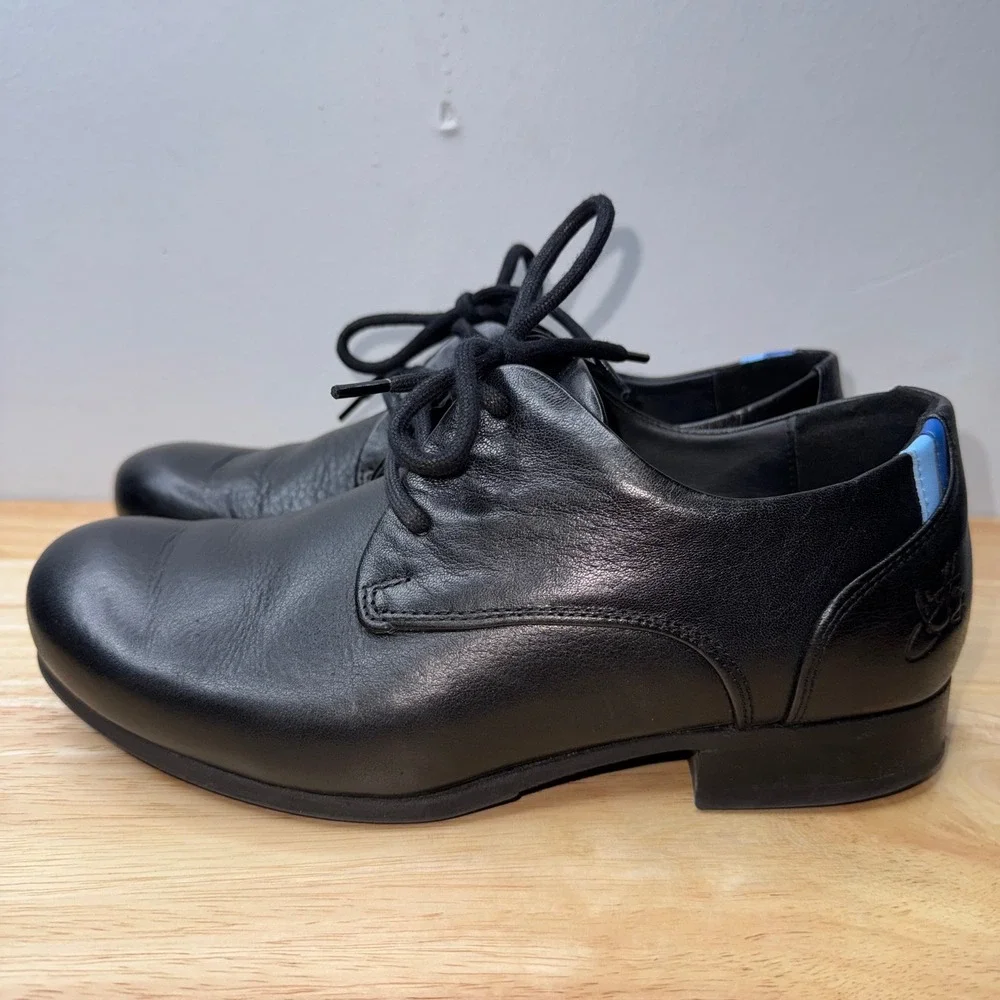 John Fluevog CBC Black Pebbled Leather Derby Oxford Shoes Mens 7 Womens 9